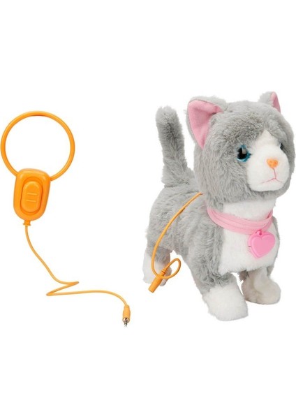 Peluş Sevimli Kedi Gigi Hareketli Sesli Gri Renk