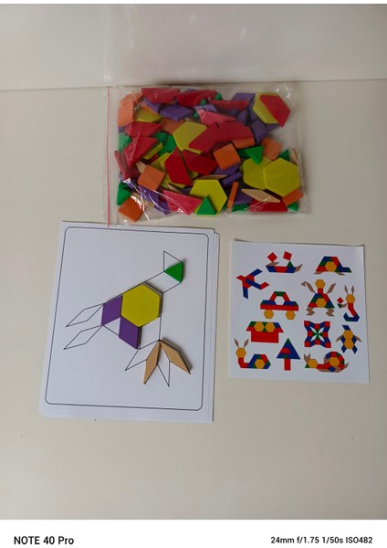 Ahşap Tangram Kutulu 125 Parça Puzzle modelleri