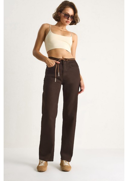 Kadın Yüksek Bel Denim Pantolon