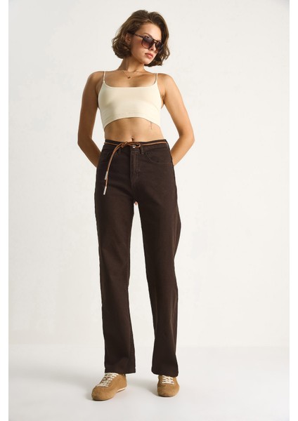 Kadın Yüksek Bel Denim Pantolon modelleri