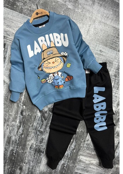 Labubu Desenli Erkek Çocuk Mavi Renk Eşofman Takım fiyatları