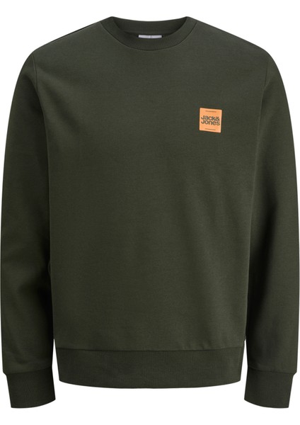 Erkek Minimal Logo Baskili Bisiklet Yaka Sweatshirt - Brandy indirimleri