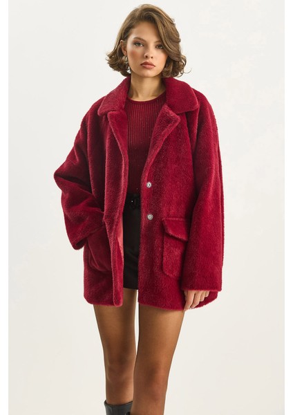 Kadın Çift Cepli Oversize Peluş Mont fırsatları