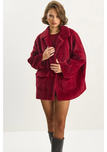 Kadın Çift Cepli Oversize Peluş Mont indirimleri