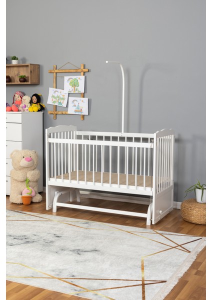 Ahşap Beşik Anne Yanı Sallanır 70X130 - Uyku Setsiz ve Yataksız fiyatları