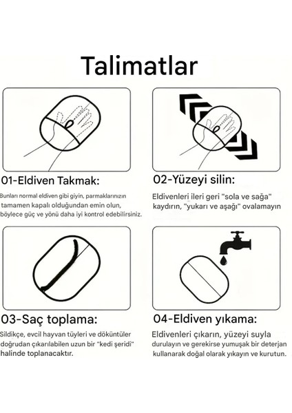 2 Adet Çift Taraflı Statik Kedi Köpek Tüy Temizleme Eldiveni Giysiler, Mobilyalar ,halılar Için indirimleri