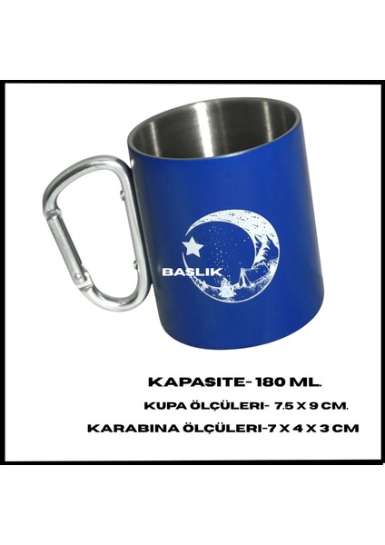 Uyguna-Yakala Mavi Karabina Saplı Paslanmaz Çelik Kupa BARDAK-MLZ.310