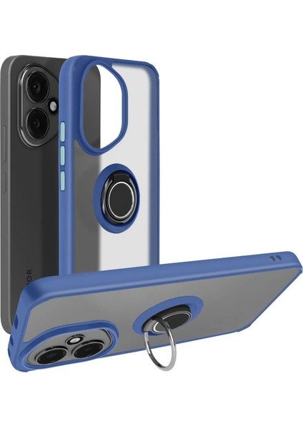 Honor 400 Kılıf Montreal Yüzüklü Standlı Arkası Buğulu + Ekran Koruyucu