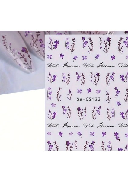 3D Lavanta Desenli Tırnak Süsleme Stickerı Nail Art Süslemeleri fiyatları