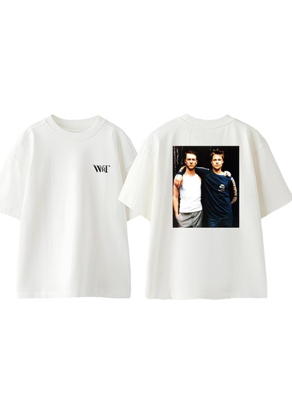 Fight Club 14 Tasarım Sırt Baskılı Pamuk Beyaz Oversize T-Shirt