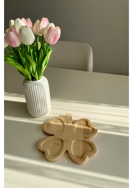 4 Yapraklı Yonca Şeklinde Bambu Sunumluk fiyatları