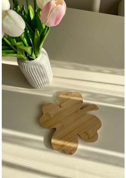 4 Yapraklı Yonca Şeklinde Bambu Sunumluk modelleri