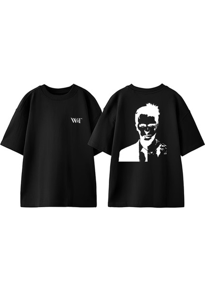 Fight Club 3 Tasarım Sırt Baskılı Pamuk Siyah Oversize T-Shirt