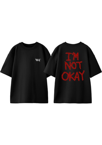 My Chemical Romance 5 Tasarım Sırt Baskılı Pamuk Siyah Oversize T-Shirt