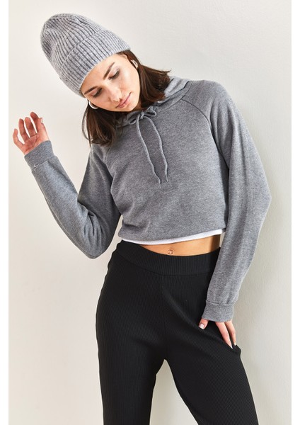 Kadın Kapüşonlu 2 Iplik Sweatshirt