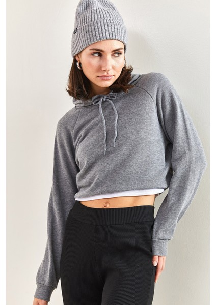 Kadın Kapüşonlu 2 Iplik Sweatshirt