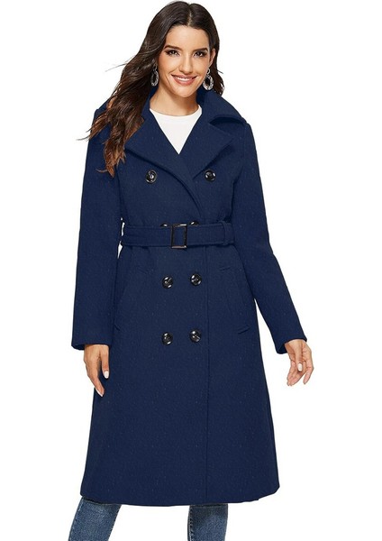 Kaşe Kaban Kemer Detaylı Aksesuarlı