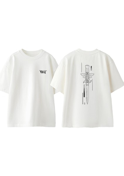 The Last Of Us 10 Tasarım Sırt Baskılı Pamuk Beyaz Oversize T-Shirt