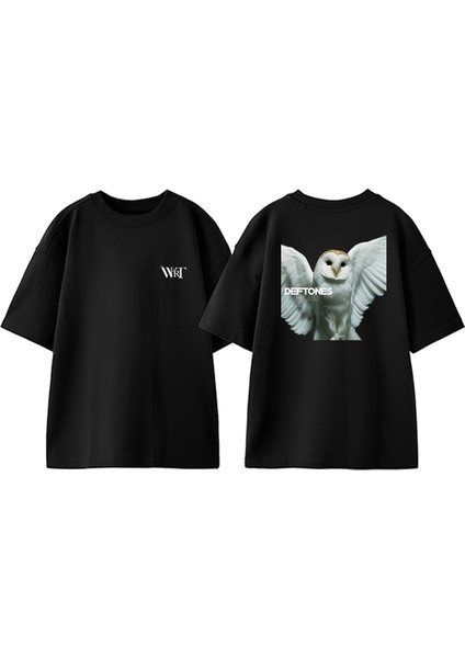 Deftones 13 Tasarım Sırt Baskılı Pamuk Siyah Oversize T-Shirt