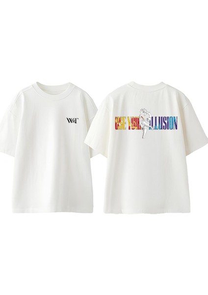 Guns N Roses Rock Müzik 14 Tasarım Sırt Baskılı Pamuk Beyaz Oversize T-Shirt