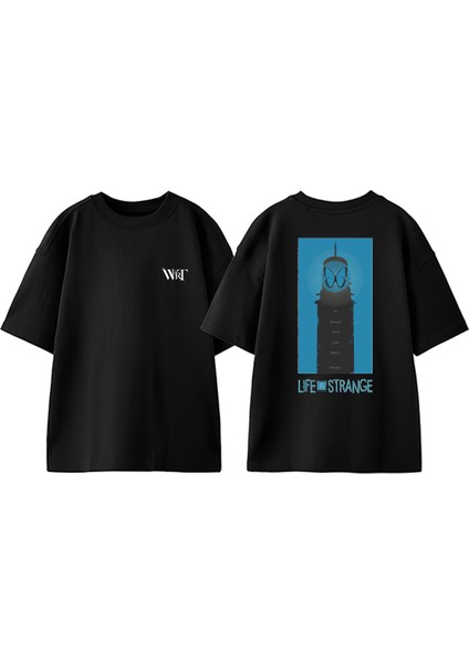 Life Is Strange 1 Tasarım Sırt Baskılı Pamuk Siyah Oversize T-Shirt