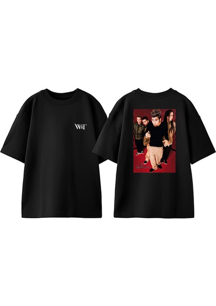 Deftones 5 Tasarım Sırt Baskılı Pamuk Siyah Oversize T-Shirt