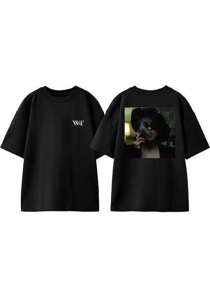 Fight Club 4 Tasarım Sırt Baskılı Pamuk Siyah Oversize T-Shirt