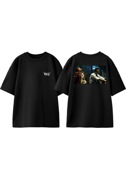 Fight Club 10 Tasarım Sırt Baskılı Pamuk Siyah Oversize T-Shirt