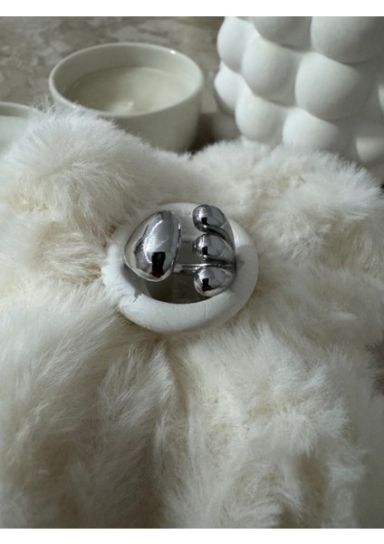 Tek Kenar Üç Ayrımlı Ayarlanabilir Silver Yüzük fiyatları