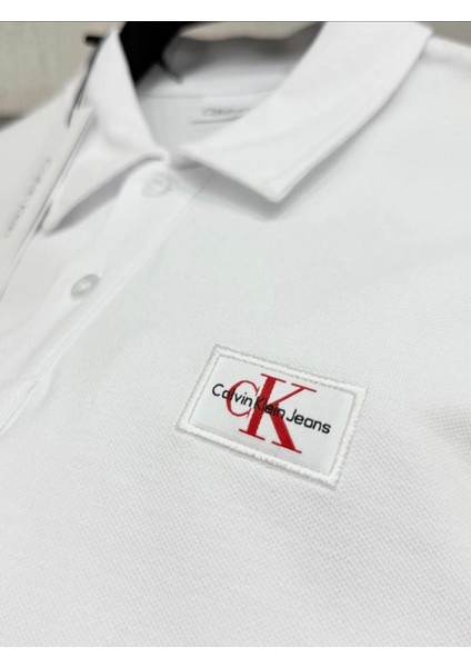 Premium Erkek Beyaz Polo Yaka Kısa Kollu Tişört