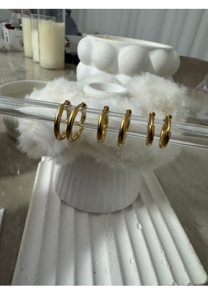 Çelik Halka 6'lı Set Küpe