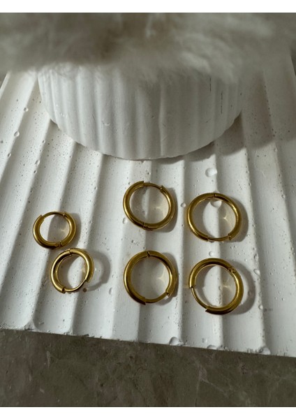 Çelik Halka 6'lı Set Küpe modelleri