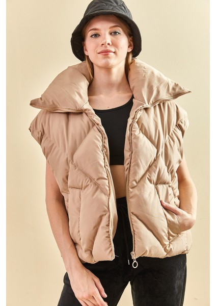 Kadın Zig Zag ve Baklava Desenli Yelek