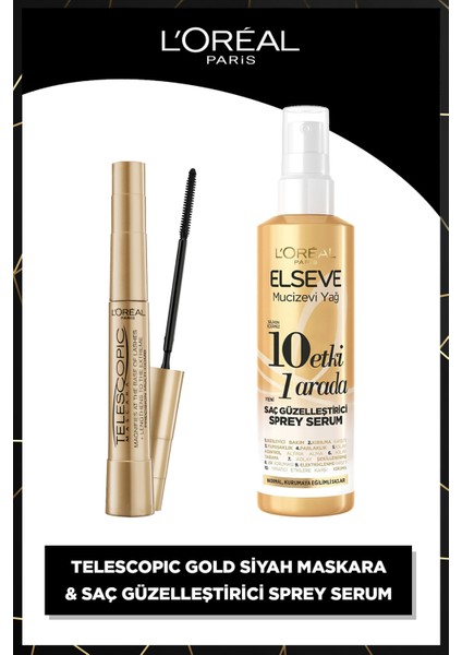 L'oreal Paris Telescopic Maskara & Mucizevi Yağ 10 Etki 1 Arada Saç Güzelleştirici Sprey Serum 150ML