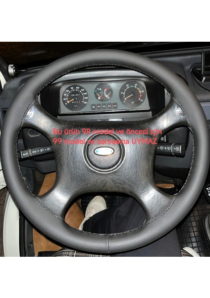 Dikişli Direksiyon Kılıfı Siyah Deri Siyah Dikişli F.ort Transit 98 Öncesi Icin