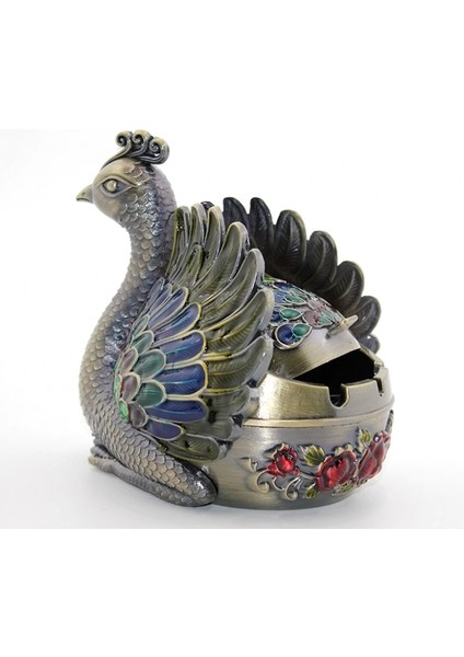 Metal Tavuskuşu Figürü Küllük ALK1663