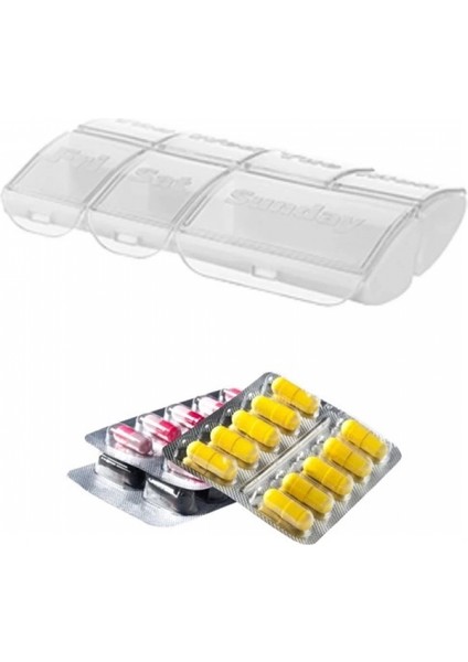 Haftalık 7 Bölmeli İlaç Saklama ve Hatırlatma Kutusu (4887)