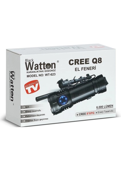 Cree Q8- Xpg 8+1 LED Şarjlı El Feneri WT-623 fırsatları