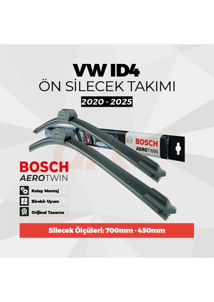 Volkswagen Volkswagen Id.4 Id4 Ön Silecek Takımı 2020-2025 Uyumlu | Aerotwin Serisi | 2'li Set | fiyatları