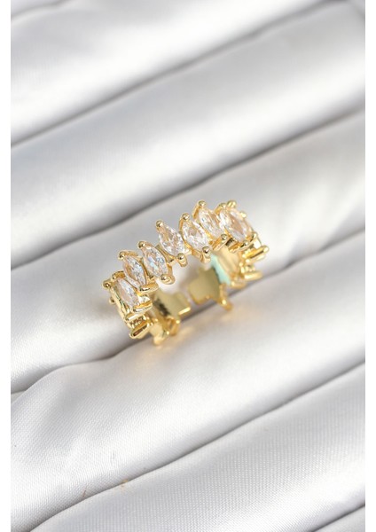 Pirinç Arpa Baget Zirkon Taşlı Kadın Yüzük - Lisinya