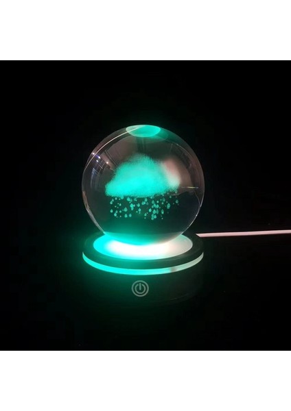 Yağmur Bulutu Tasarımlı USB&039LI Dönen Cam Küre