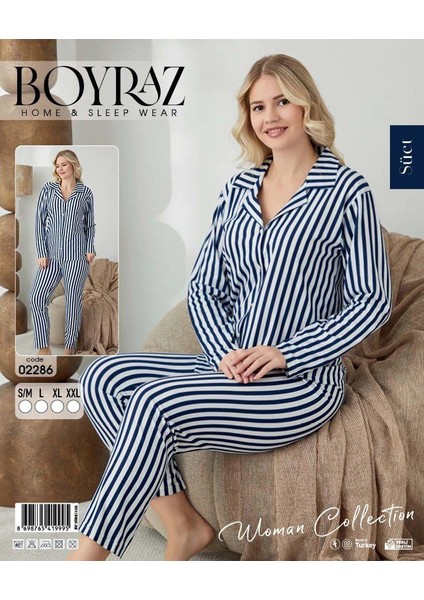 Kadın Süet Uzun Kol Pijama Takımı