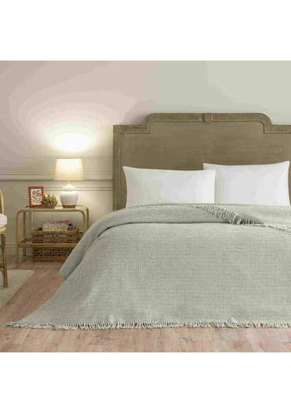 Amorie Çift Kişilik Yeşil Battaniye