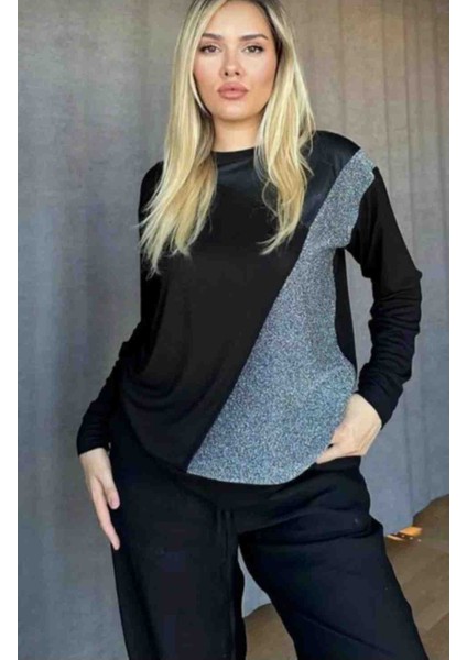 Kadın Önü Sim Detaylı Garnili Bluz