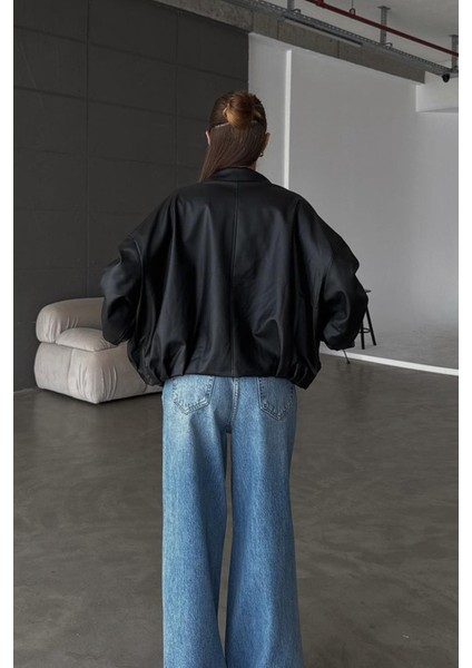 Kadın Oversize Deri Ceket– Oversize Relax Fit, Fermuarlı Kemer Detaylı Günlük Kadın Ceket modelleri
