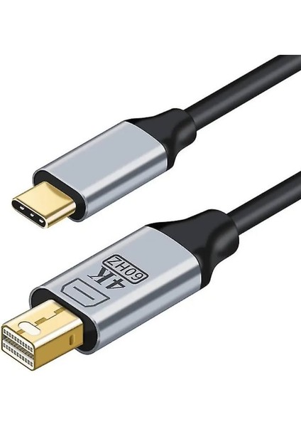 ZR126 Siyah Type-C Mini Dp Çevirici Kablo 1,8 M