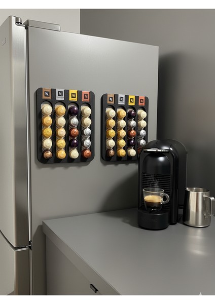 2' Li Set Nespresso Kapsül Kahve Standı Buzdolabı Için Mıknatıslı 40 Kapsül Kapsül Tutucu Siyah Renk fiyatları