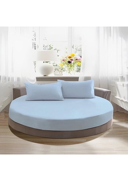 Yuvarlak Pamuk Saten Çarşaf Nevresim ve Yastık Kılıfı Takımı fırsatları