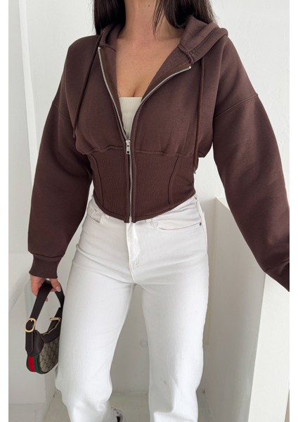 Kadın Siyah Fermuarlı Hoodie – Minimal Sokak Ruhuyla fırsatları