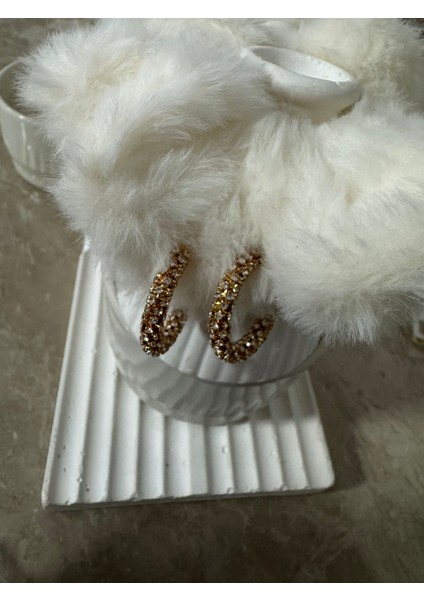 Dönen Tamtur Taşlı Model Küçük Boy Halka Küpe fiyatları